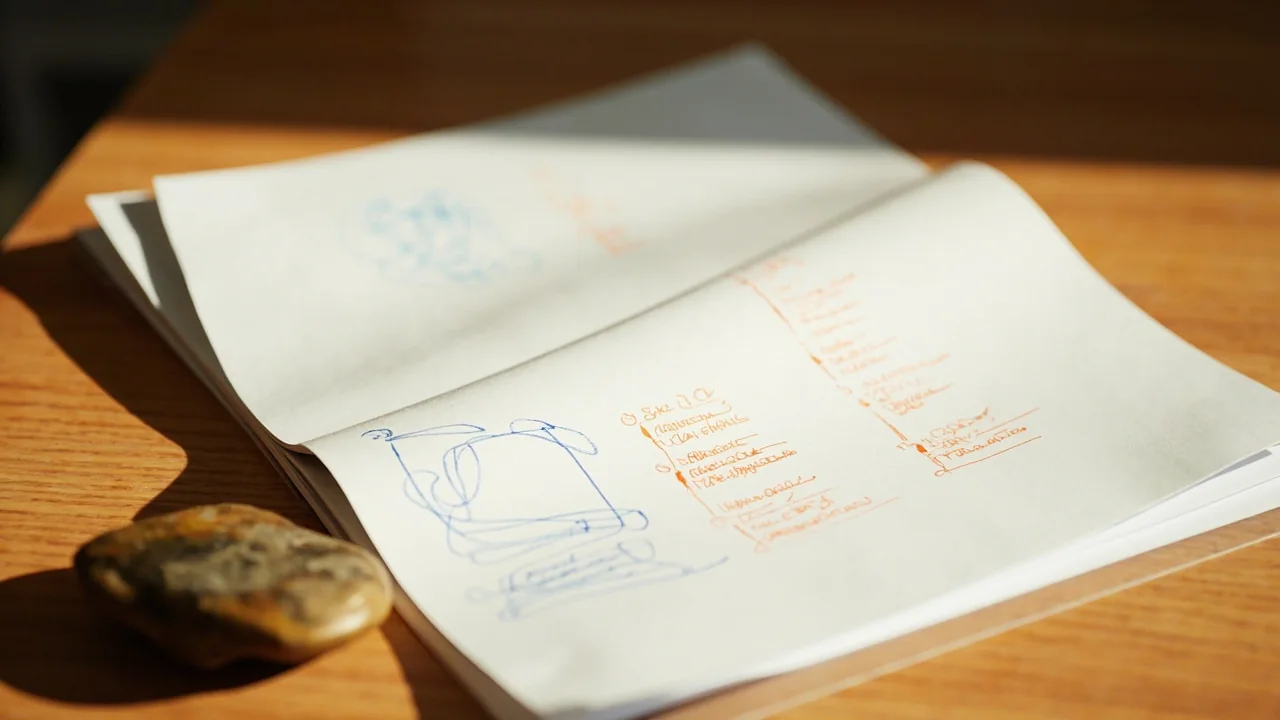 Editor annotated proof copy on a desk